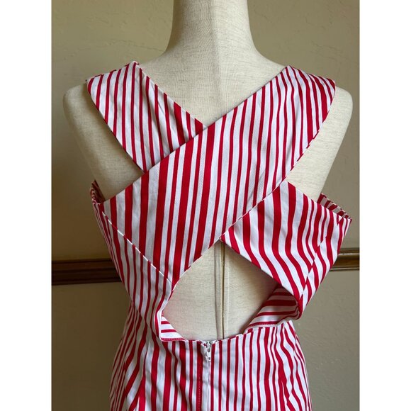 Modcloth x Ixia Candy is Dandy Red White Striped Beachy Coastal Mod Retro Pinup - Picture 3 of 6